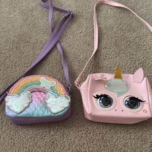 Colorful Rainbow and Unicorn Kids Crossbody Bags